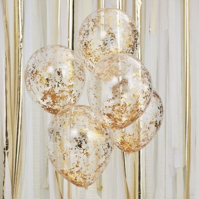 Balão Confettis Glitter Dourado