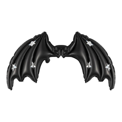 Balão Asas de Morcego Pretas com Estrelinhas Holográficas