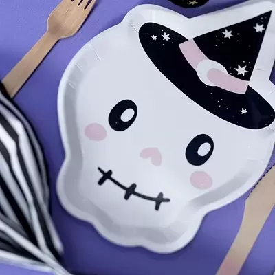 Pratos Esqueleto Halloween