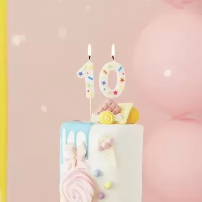 Velas Número Confettis