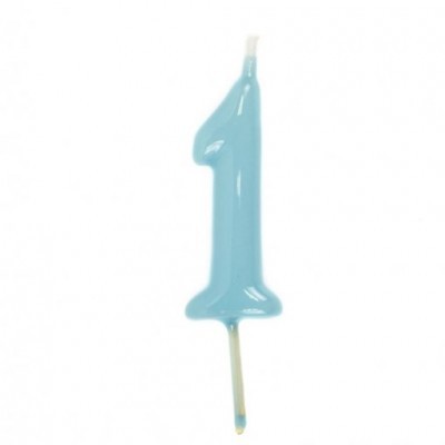 Velas Número Azul Bebé