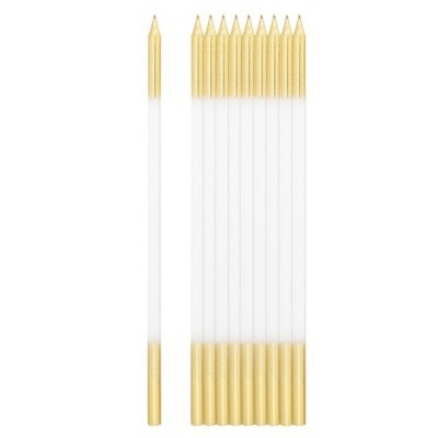 Velas Altas Branco e Ouro