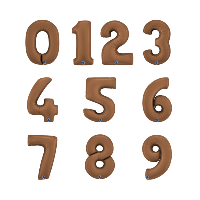 Balão Número Castanho Chocolate