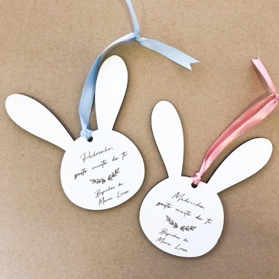 Placa Personalizada Páscoa Coelho - Padrinhos