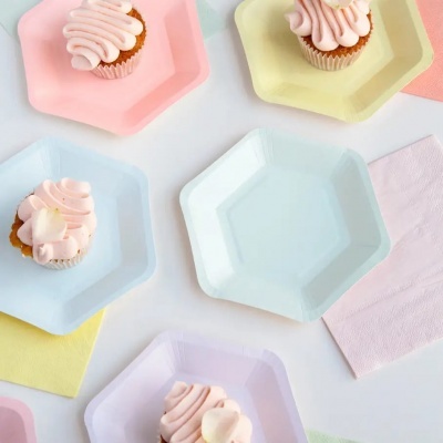 Pratos Pastel Hexagonais