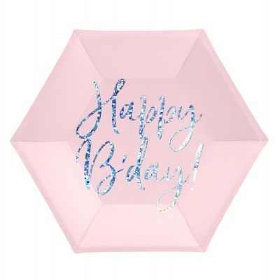 Pratos Happy Birthday Rosa