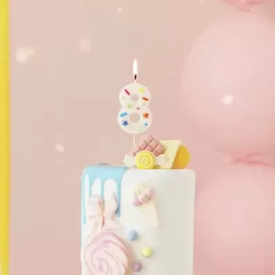 Velas Número Confettis