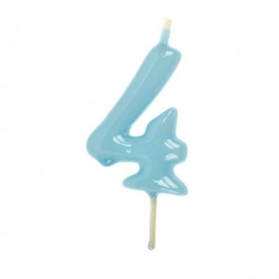 Velas Número Azul Bebé