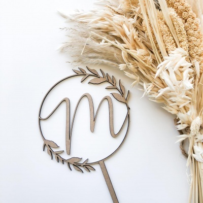 Topo de Bolo Personalizado - Inicial