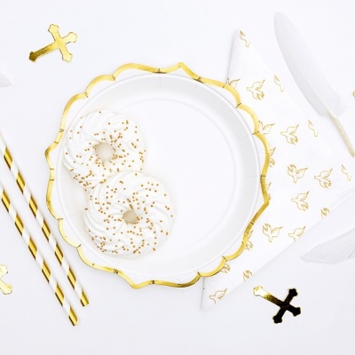 Pratos Brancos Rebordo Dourado