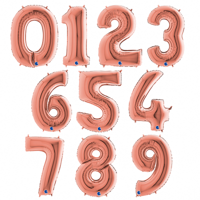 Balão Número Rose Gold