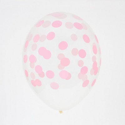 Balões Print Confettis Rosa Pastel