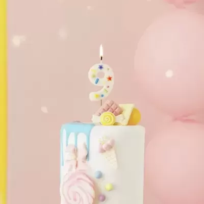 Velas Número Confettis