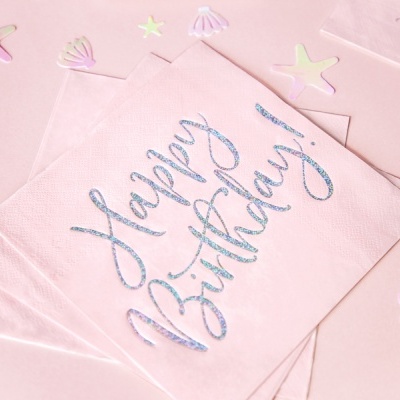 Guardanapos Happy Birthday Rosa