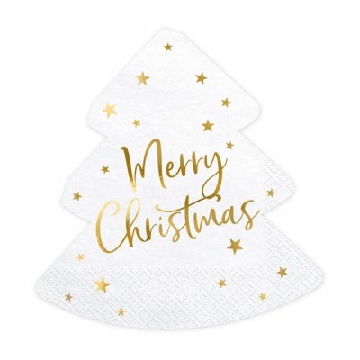 Guardanapos Merry Christmas Dourados