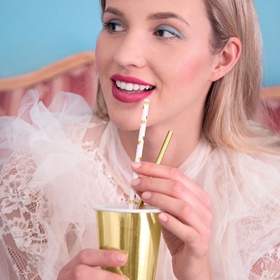 Palhinhas Corações Dourado