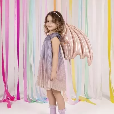 Balão Asas de Morcego Rosa Holográfico