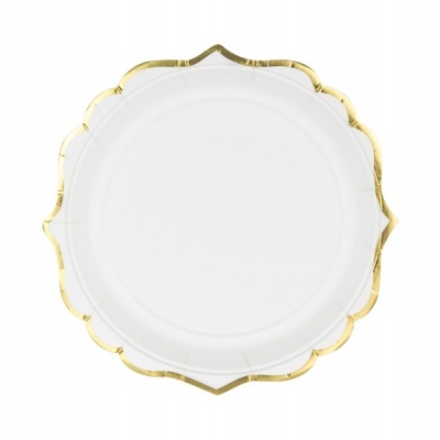 Pratos Brancos Rebordo Dourado