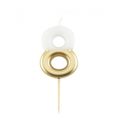 Velas Número Dourado e Branco