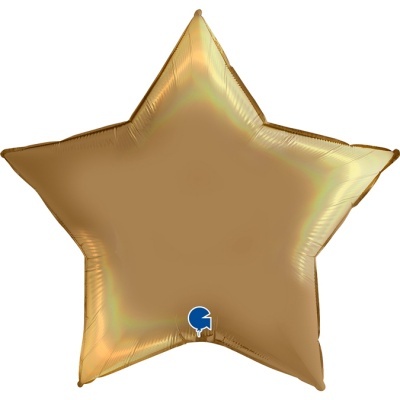 Balão Estrela Dourado Platina