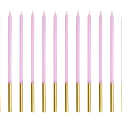 Velas lilás e dourado