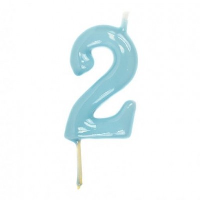 Velas Número Azul Bebé