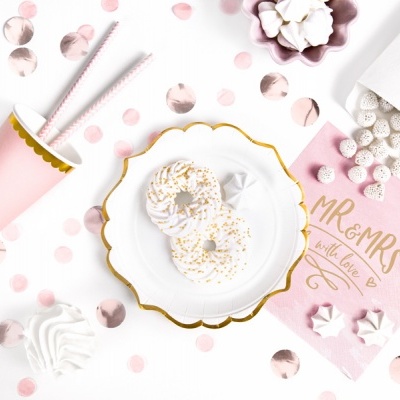 Pratos Brancos Rebordo Dourado