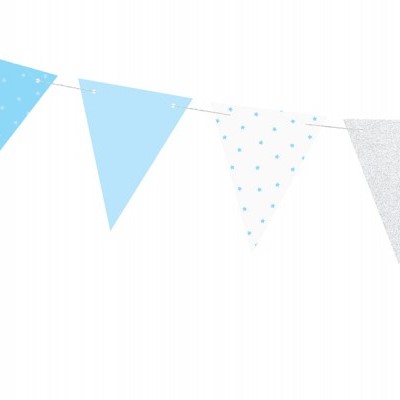 Grinalda Azul  e Prateado Glitter