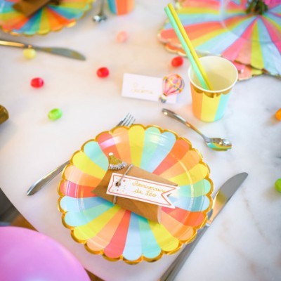 Pratos Candy Arco Íris Pastel