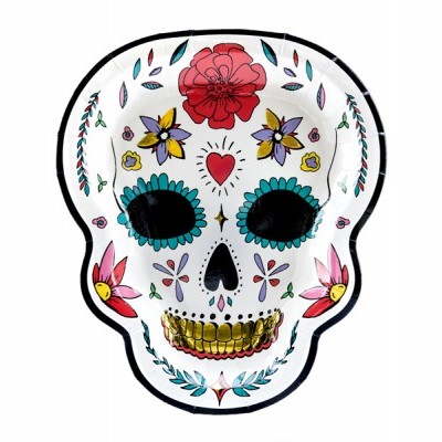 Pratos Caveira - Dia dos Mortos