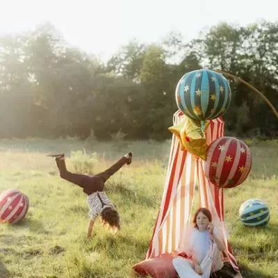 Balão Circo Estrelas Verde