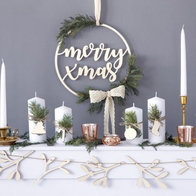 Decoraçao Madeira Merry Xmas