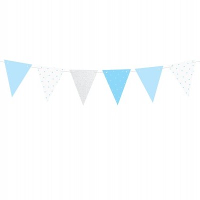 Grinalda Azul  e Prateado Glitter