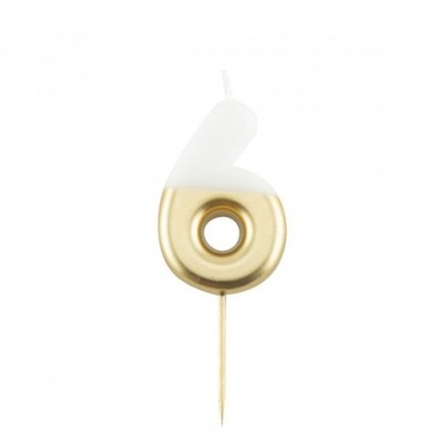 Velas Número Dourado e Branco