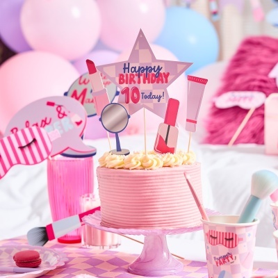 Topo de Bolo para Personalizar Pamper Party: Maquilhagem