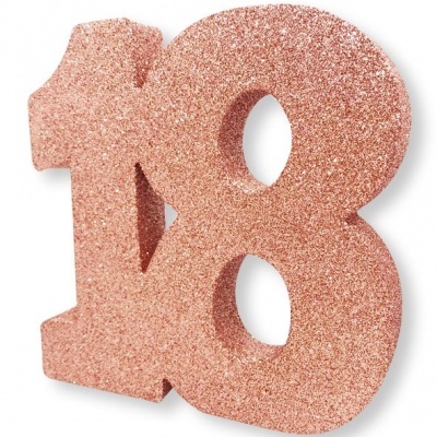 Centro de Mesa Número 18 Rose Gold