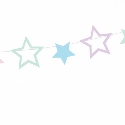 Grinalda Estrelas Pastel