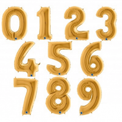 Balão Número Dourado