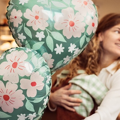 Balão Coração Flores