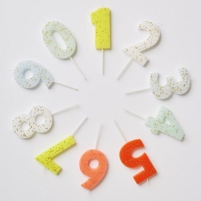 Velas Número Glitter