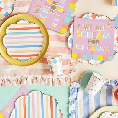 Guardanapos Gelados We All Scream for Ice Cream com franjas