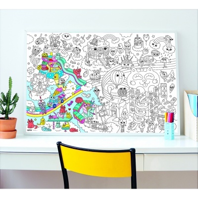 Poster para Colorir Kawaii