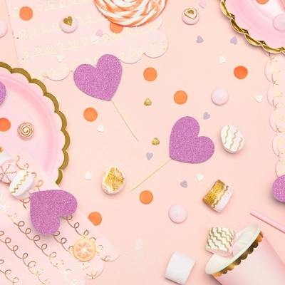 Topos Coração Rosa