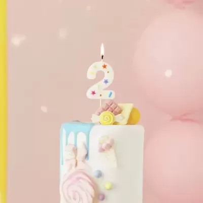 Velas Número Confettis