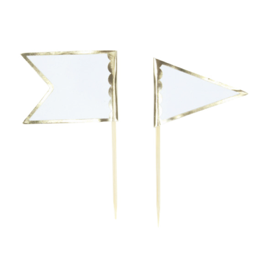 Topos Cupcake Brancos Rebordo Dourado