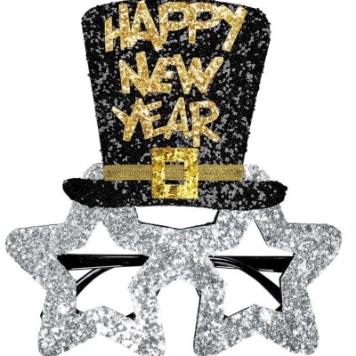 Óculos Happy New Year Prateado