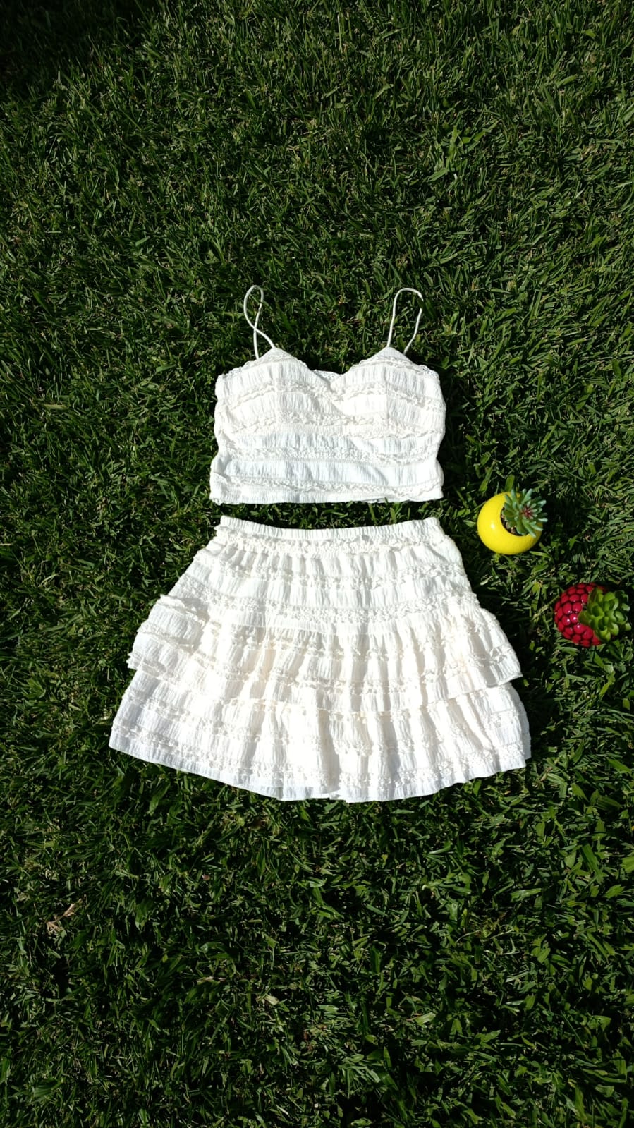 Conjunto top e saia-calção