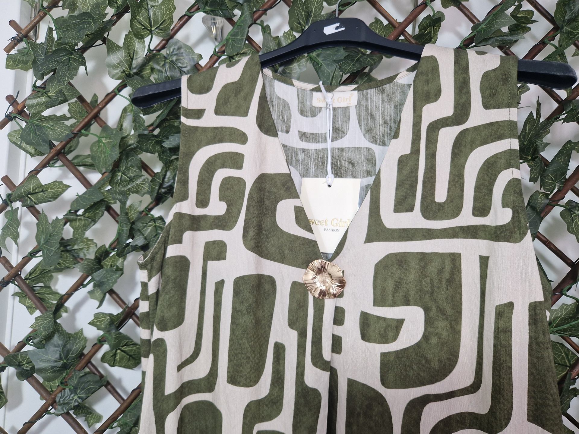 Vestido comprido com manga cava