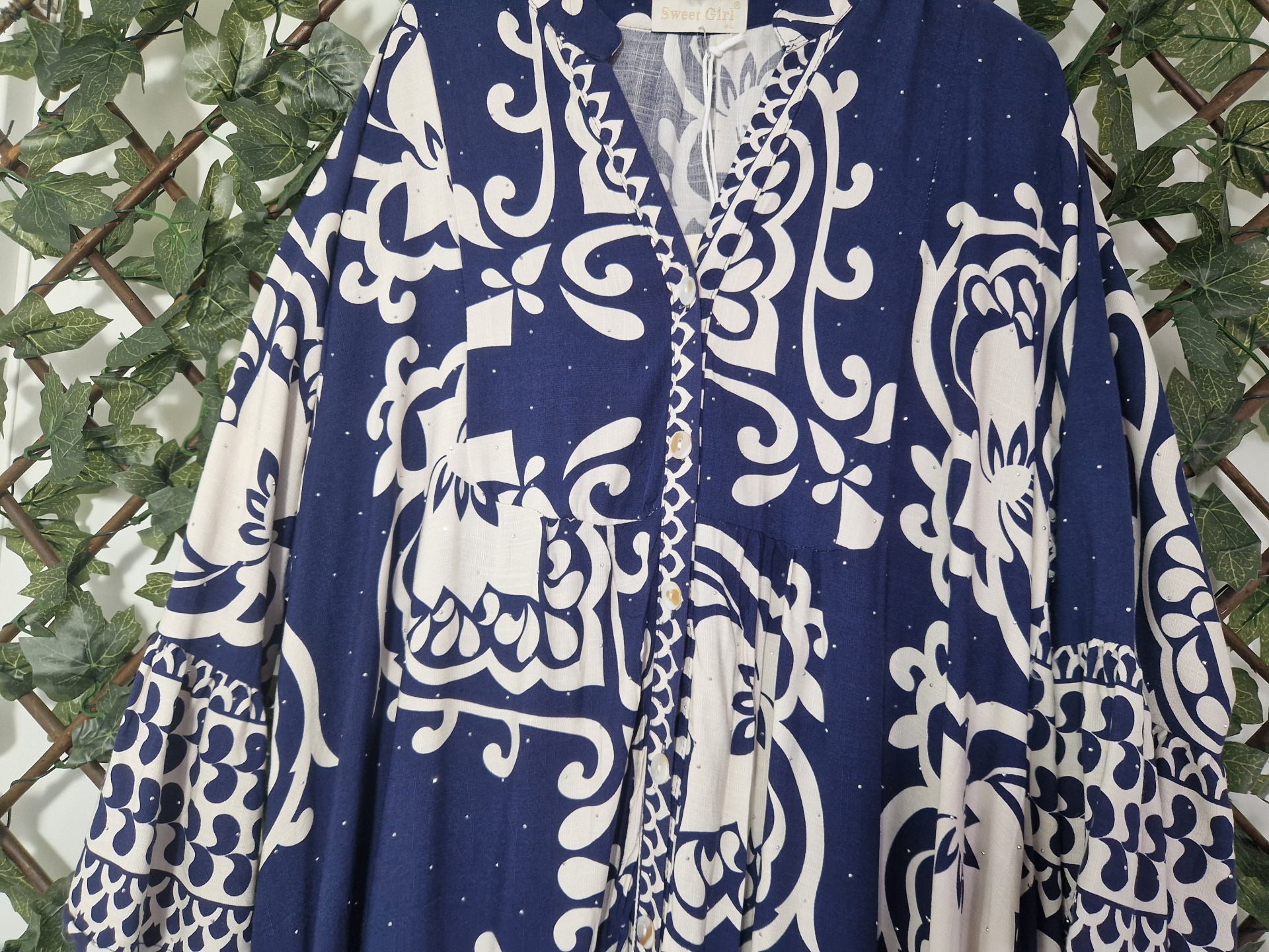 Vestido comprido com botões