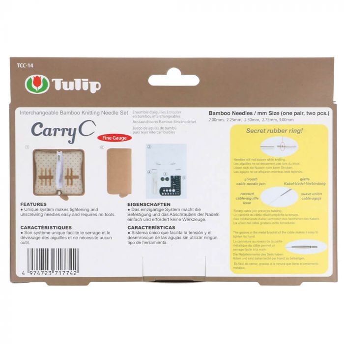 Estojo de Tricô Carry C Long de Calibre Fino